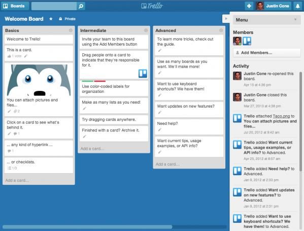 Digital Trello Whiteboard